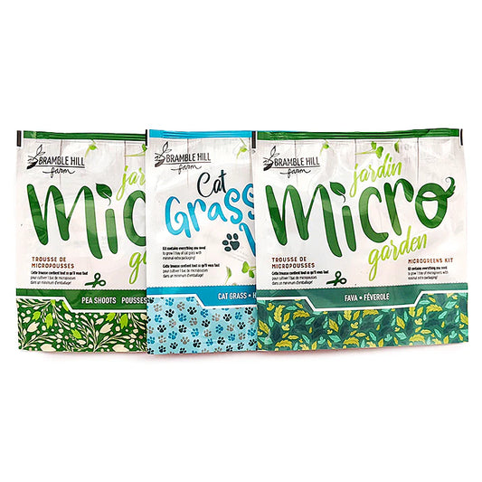 Micro Garden Microgreens Kit Bundle - Pea Shoots, Cat Grass & Fava