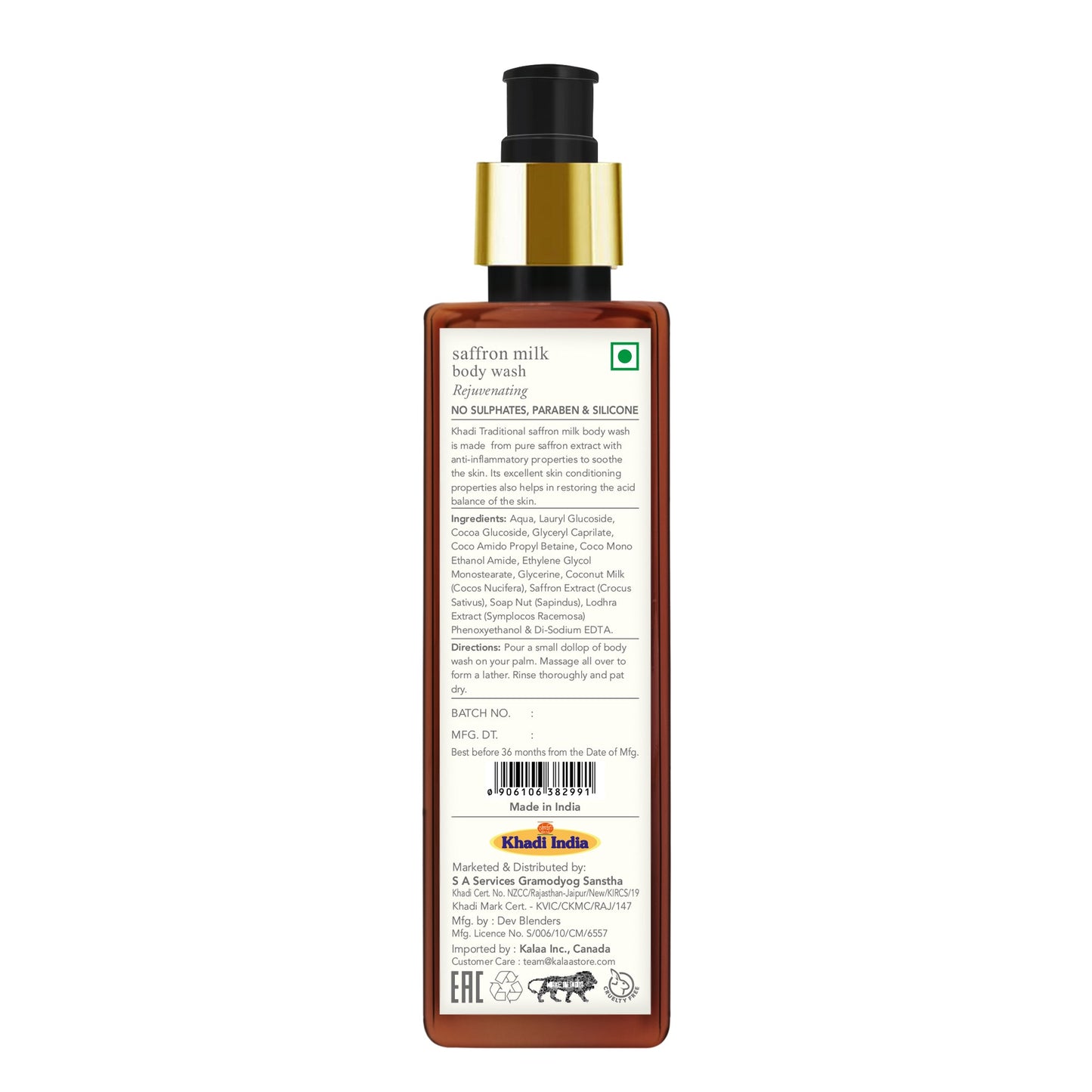 Khadi Traditional Saffron Milk Body Wash