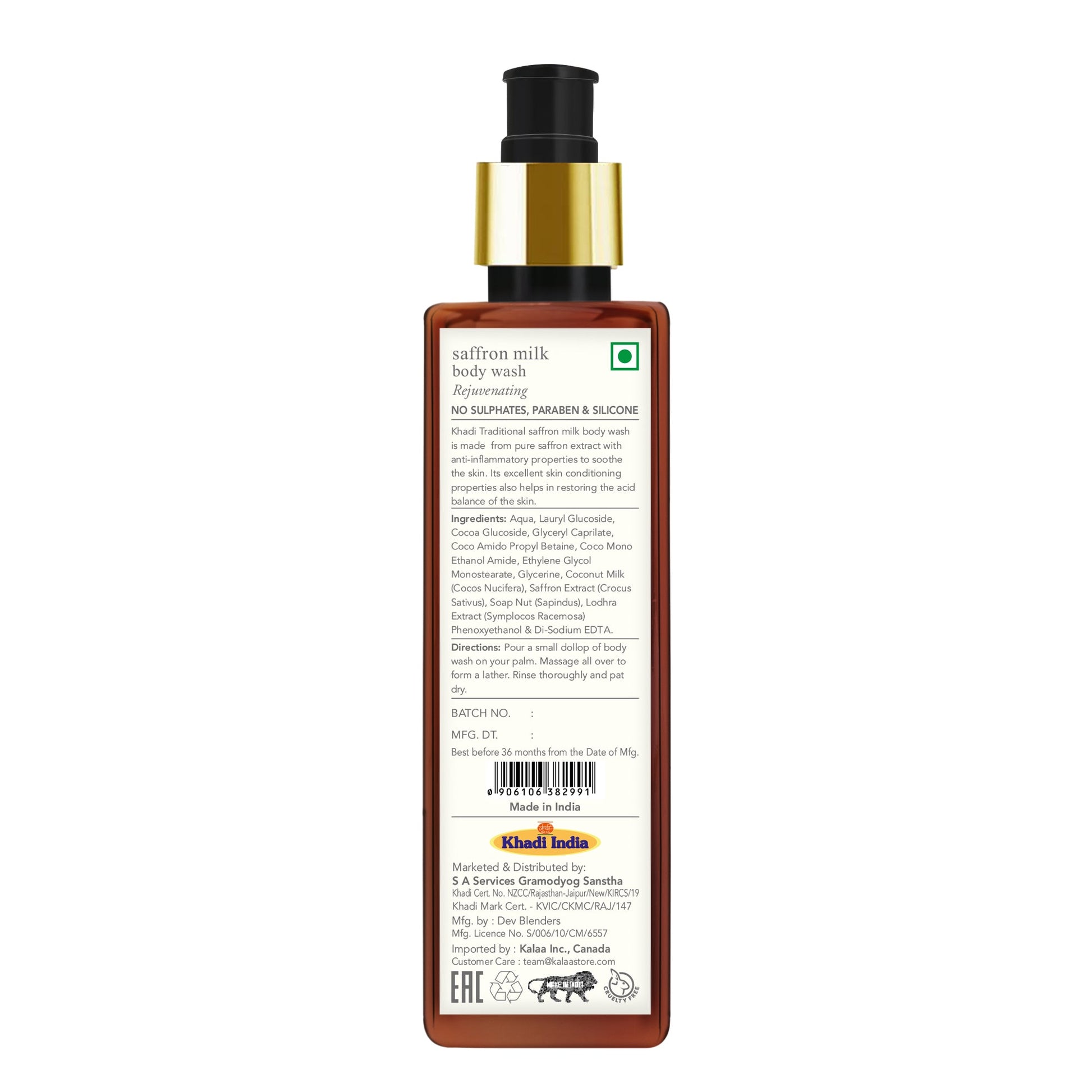 Khadi Traditional Saffron Milk Body Wash