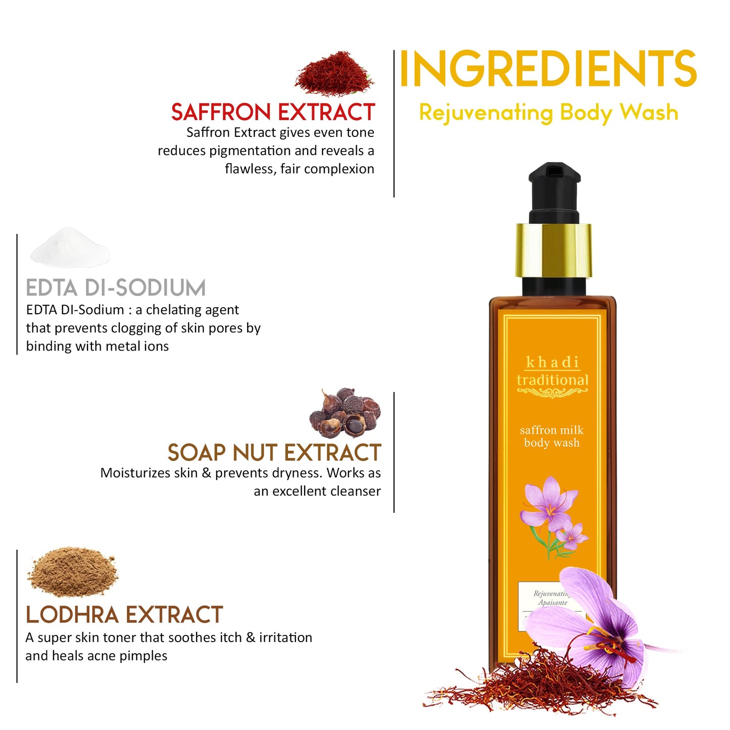 Khadi Traditional Saffron Milk Body Wash