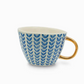 Stoneware Blue Pattern with Gold Handle Mug - 350 ml / 12 oz