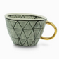 Stoneware Black & White with Gold Handle Mug - 350 ml / 12 oz