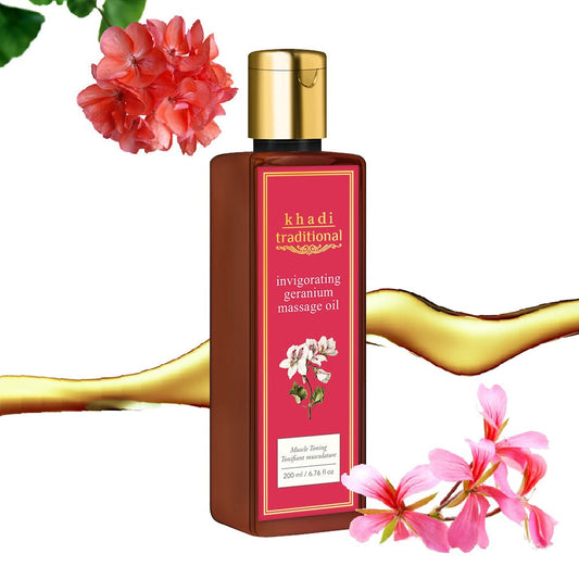 Khadi Traditional Invigorating Geranium Massage Oil